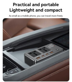 YESIDO VC07 200W High Power Car Inverter Fast Charging Adapter with 2 AC + 2 USB + 2 Type-C Ports - Image 5