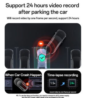 Yesido KM21 1K High Clear Camera 145 Degree Range Built-in With 1.47" Screen Front way Car Driving Recorder - Image 5
