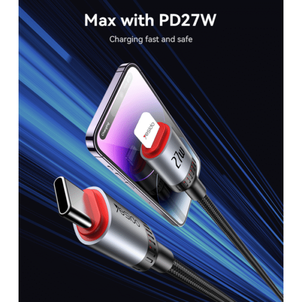 Yesido CA184 iPhone Fast Charging Type-C to Lightning Cable: 2M 27W iPhone Charger - Image 2