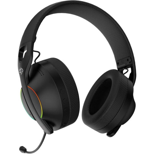 Porodo Gaming Triple-Mode Gaming Headphone, 800mAh Battery, Wireless Connectivity (2.4G/ Bluetooth V5.3), Wired Connectivity (3.5mm Jack), Noise-Canceling Mic, Adjustable Headband, Low-Latency