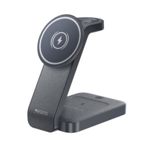 Yesido DS26 15W Wireless Fast Charging With Nightlight Foldable Design 3 in1 Desktop Stand Wireless Charger