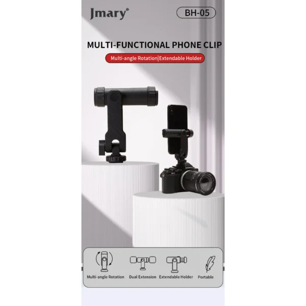Jmary BH-05 Double Cold Shoe Extension Mobile Holder - Image 4