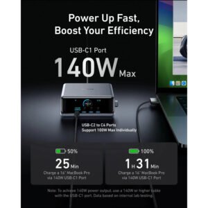 Anker Prime Charger, 250W GaN Prime USB C Charging Station, Ultra-Fast 6-Port, 2.26" LCD Display and Smart Control Dial, Compatible with MacBook Pro/Air, iPhone 16/15/14Anker Prime Charger, 250W GaN Prime USB C Charging Station, Ultra-Fast 6-Port, 2.26" LCD Display and Smart Control Dial, Compatible with MacBook Pro/Air, iPhone 16/15/14 - Image 4