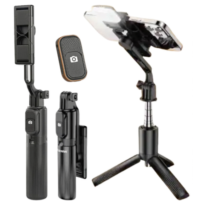 Plokama Live K5 Selfie Stick Tripod + Built-in LED Light & Bluetooth Remote