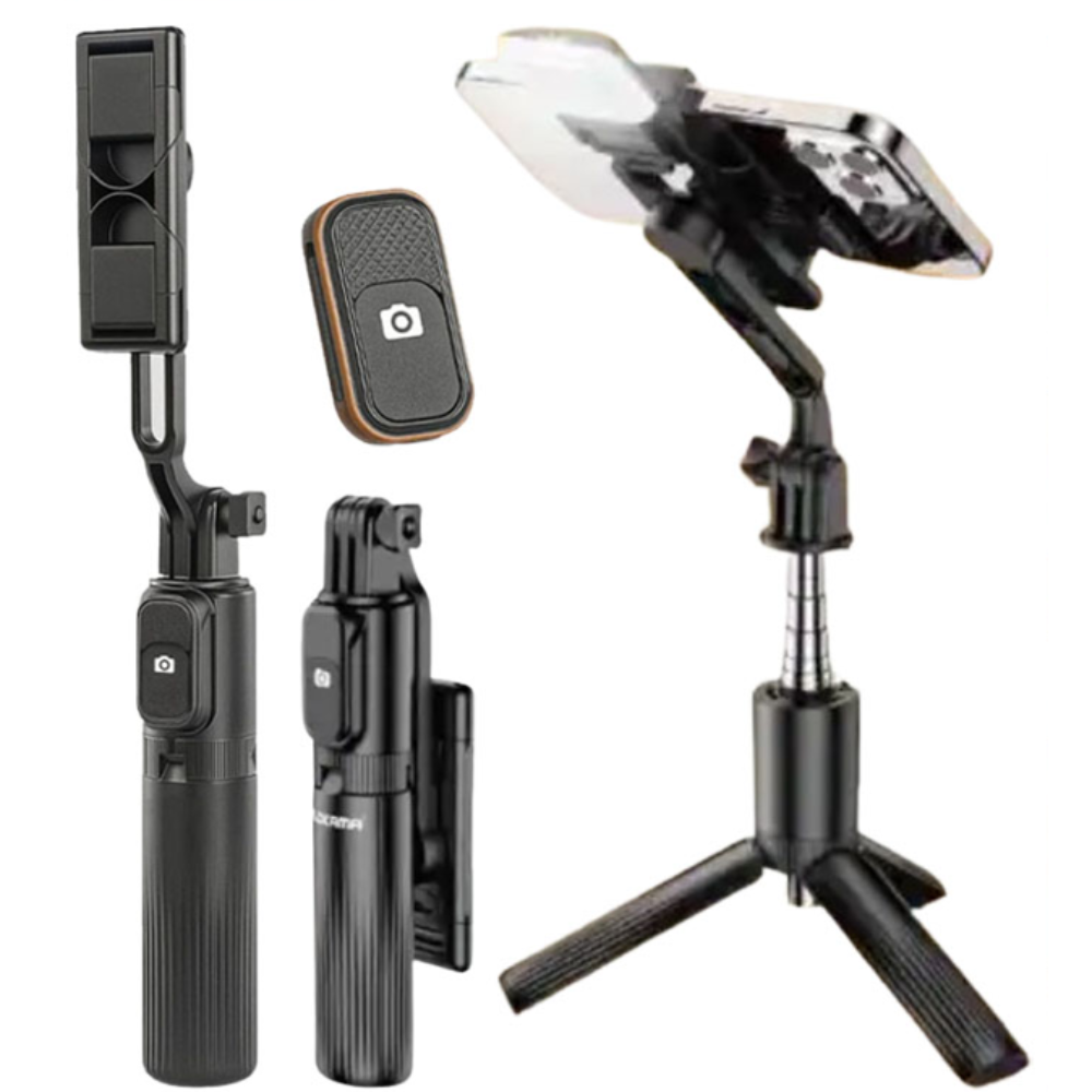 Plokama Live K5 Selfie Stick Tripod + Built-in LED Light & Bluetooth Remote