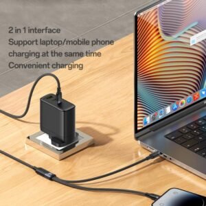 Yesido CA90 100W USB-C / Type-C to 8 Pin, Type-C 2 in 1 Charging - Image 7