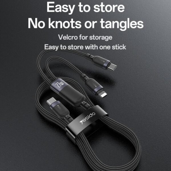 Yesido CA90 100W USB-C / Type-C to 8 Pin, Type-C 2 in 1 Charging - Image 3