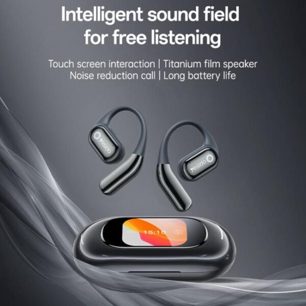 Yesido YSP26 ENC Noise Reduction Ear-hook Open OWS Bluetooth Earphone, with LCD Screen(Grey) - Image 3
