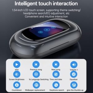 Yesido YSP26 ENC Noise Reduction Ear-hook Open OWS Bluetooth Earphone, with LCD Screen(Grey) - Image 4