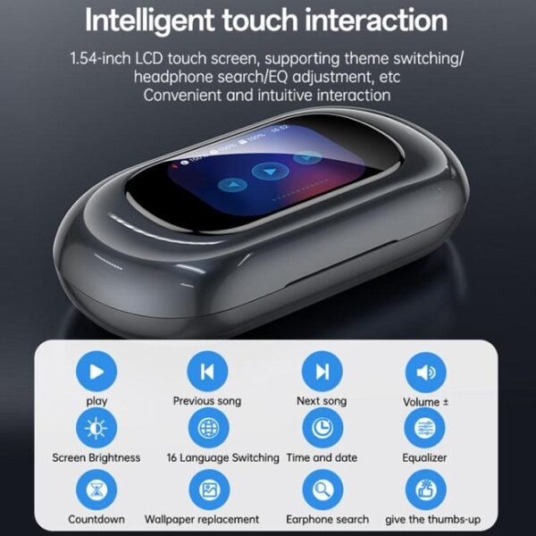 Yesido YSP26 ENC Noise Reduction Ear-hook Open OWS Bluetooth Earphone, with LCD Screen(Grey) - Image 4