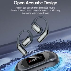 Yesido YSP26 ENC Noise Reduction Ear-hook Open OWS Bluetooth Earphone, with LCD Screen(Grey) - Image 8