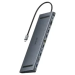 Green Lion 12-in-1 4K HDMI Ethernet USB-C Hub - Gray