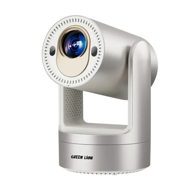 Green Lion Prisma 4K Portable Projector with 5200mAh Battery & Speaker & Remote Control, 150 ANSI Lumens, Screen Mirroring, (HDMI, USB, WiFi, BT) Connectivity, Android 9.0