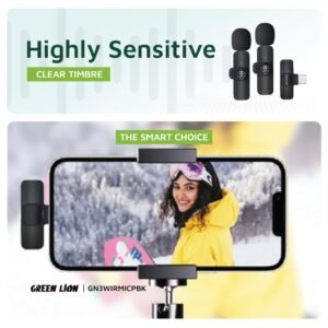 Green Lion 3 in 1 Wireless Microphone - Black - Image 9