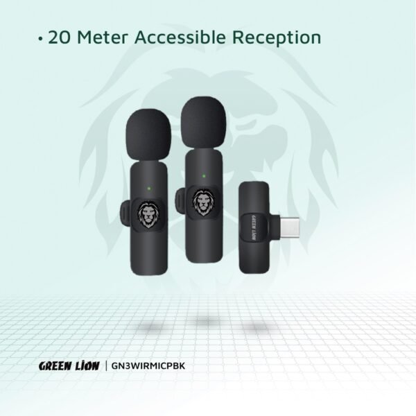 Green Lion 3 in 1 Wireless Microphone - Black - Image 10