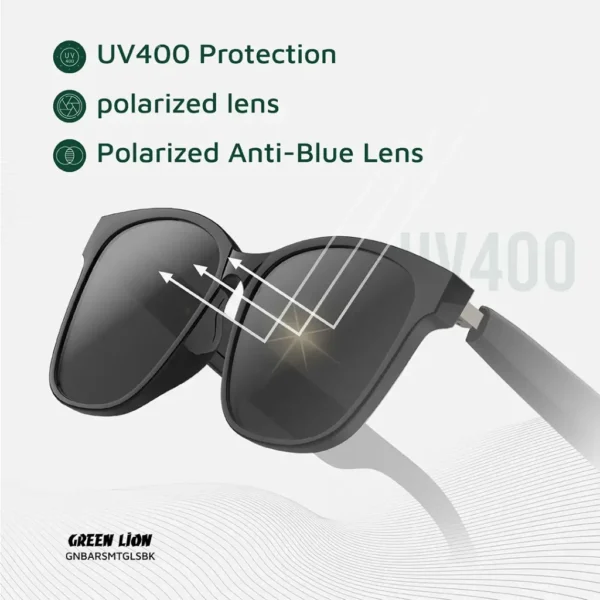Green Lion Barcelona Smart Glasses - Black - Image 5