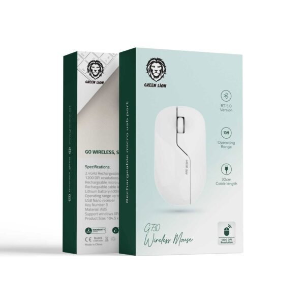 Green Lion G730 Wireless Mouse - Black - Image 2