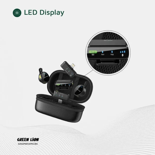 Green Lion GM-85X 3 In 1 Wireless Microphone - Black - Image 4