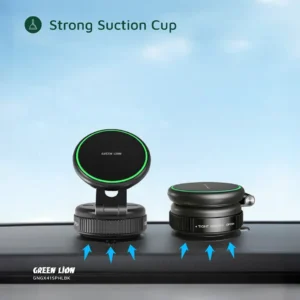 Green Lion GX-41 MagSafe Suction Phone Holder - Black - Image 2