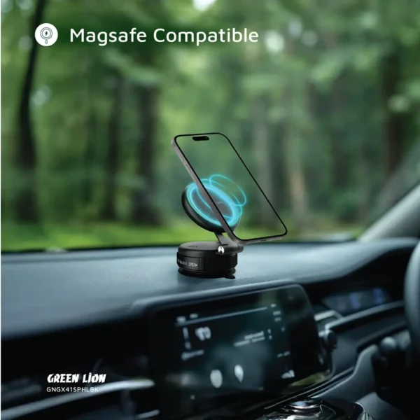 Green Lion GX-41 MagSafe Suction Phone Holder - Black - Image 4