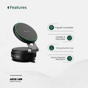 Green Lion GX-41 MagSafe Suction Phone Holder - Black - Image 6