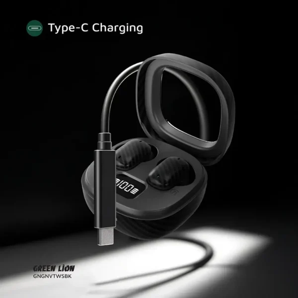 Green Lion Geneva True Wireless Earbuds - Black - Image 3