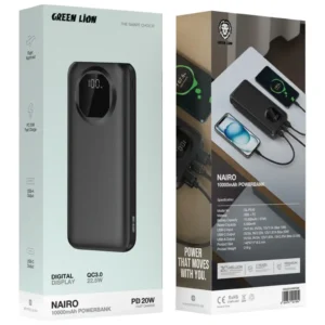 Green Lion Nairo 10000mAh Power Bank: PD 20W Fast Charging in Black - Image 2