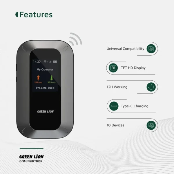 Green Lion Portable Mifi Router - Black - Image 6