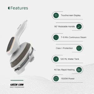 Green Lion Steam Glide Garment Steamer 1500W - White - Image 10