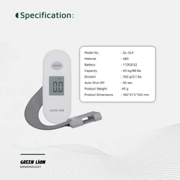 Green Lion Weight Mate Digital Luggage Scale - Gray - Image 2