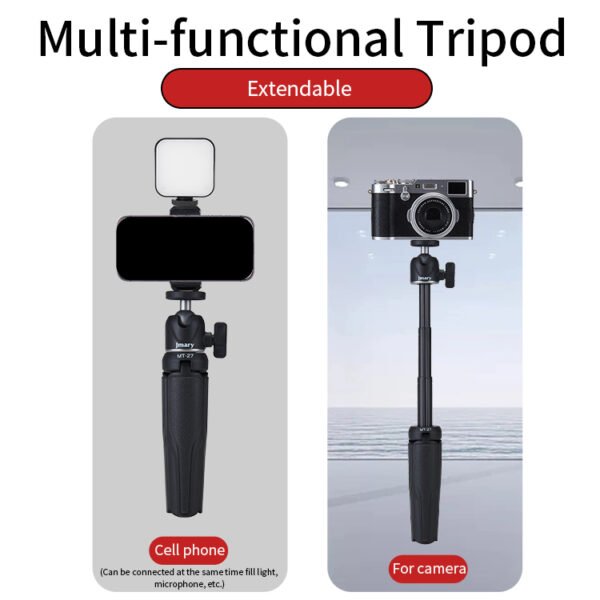 Jmary MT27 Mini Portable Lightweight Tripod Stand Smart Selfie Stick 360 Rotation for Phone and Camera