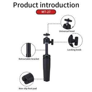 Jmary MT27 Mini Portable Lightweight Tripod Stand Smart Selfie Stick 360 Rotation for Phone and Camera - Image 14