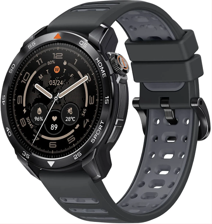 Mibro Smart Watch GS Pro2 (Black) – 1.43″ Amoled Display, Bluetooth Calling, 20 Day Battery Life, 5ATM Waterproof, Dual Frequency GPS Positioning, 150+ Sports Modes, Heart Rate Monitoring, Sporty Style Strap