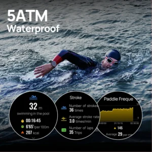 Mibro Smart Watch GS Pro2 (Black) – 1.43″ Amoled Display, Bluetooth Calling, 20 Day Battery Life, 5ATM Waterproof, Dual Frequency GPS Positioning, 150+ Sports Modes, Heart Rate Monitoring, Sporty Style Strap - Image 7