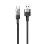 Porodo Braided 3A PD A to C Fast Charging cable with Transparent Head 1.2M - Black