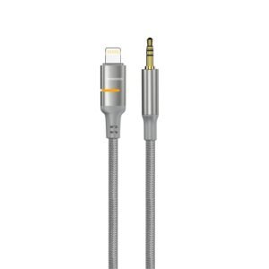 Porodo AUX to Lightning iPhone Cable with LED Light, 1.2m Cable Length, Universal Compatibility, Braided Cable Type, Tangle-Free Design - Image 4