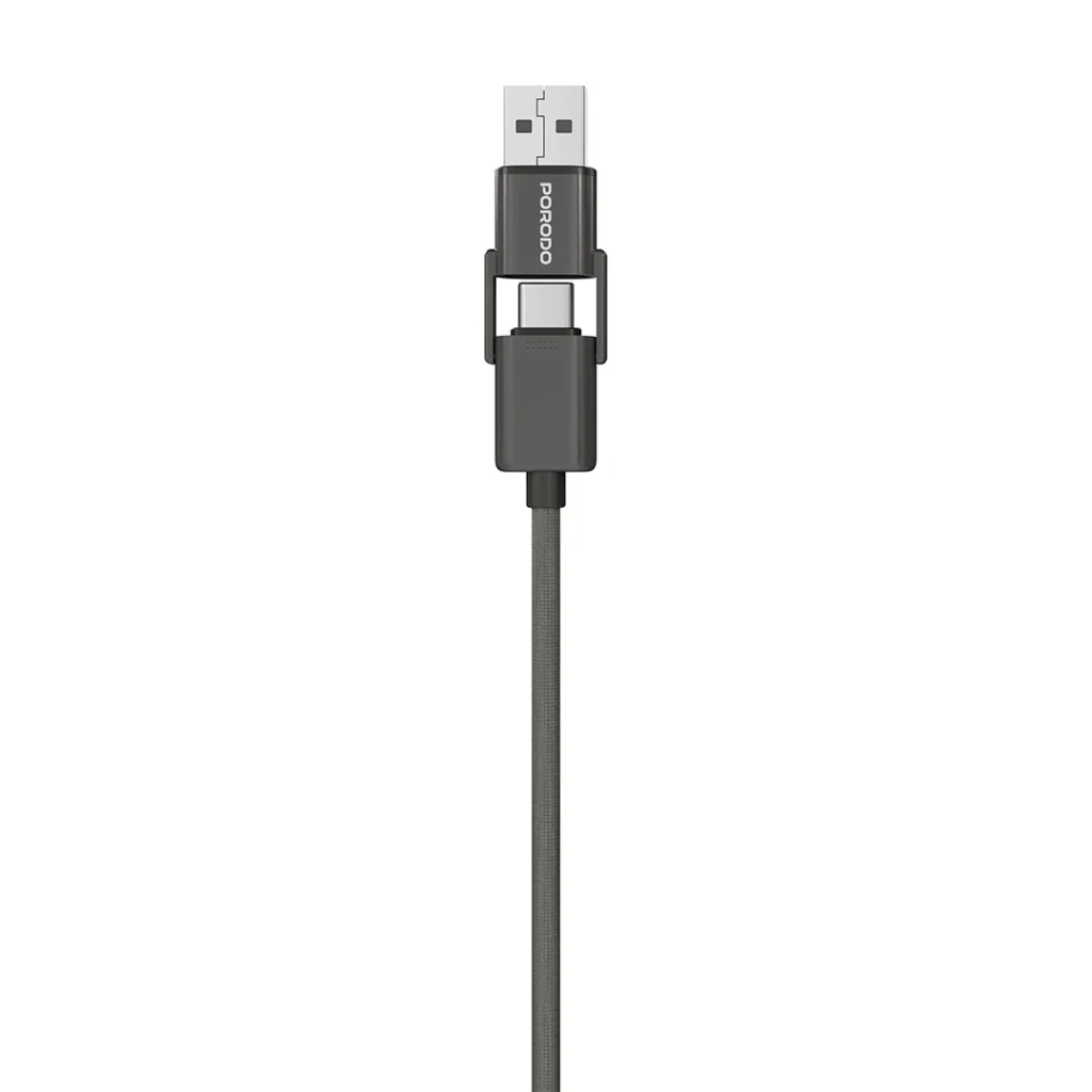 PD CBL0034 BK Porodo 4 In 1 Braided High Speed Charging Cable Black All Products