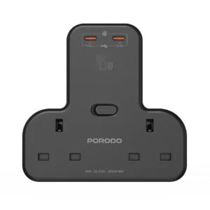 Porodo Multi-Port Wall Socket - Black