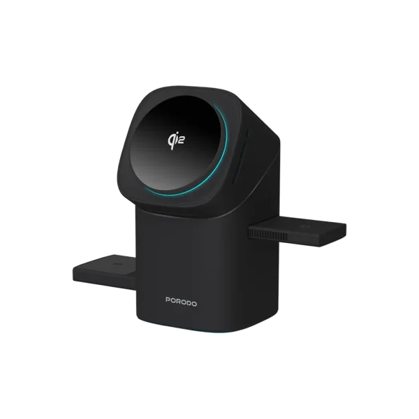 Porodo 3 in 1 Auto Rotate & Slide Qi2 MagSafe Charging - Black
