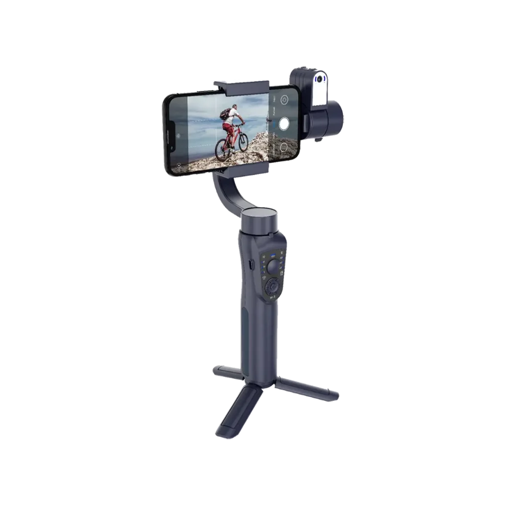 PD LFST035 BK Porodo 3 Axis Ai Tracker Light Gimbal Stabilizer Black All Products