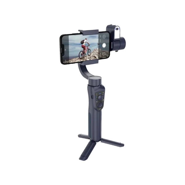 Porodo 3-Axis Ai Tracker & Light Gimbal Stabilizer - Black - Image 2