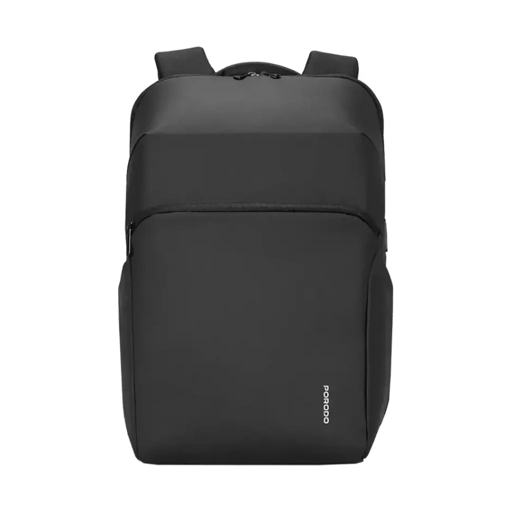 PD LFST122 BK Porodo Lifestyle Water Resistant PU Backpack Black All Products
