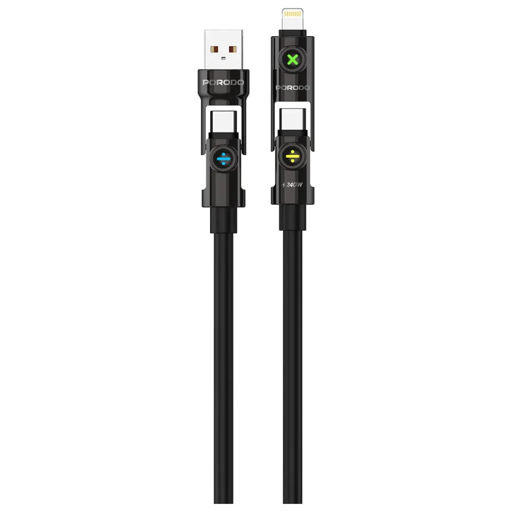 Porodo Powerglow 4-In-1 High-Speed Charging Cable PD 240W