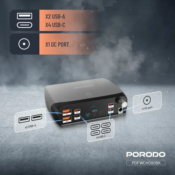 Porodo PowerGate Smart Charging Station - Image 2