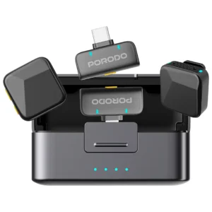 Porodo Orion Lavalier Microphone Type-C & Lightning - Black - Image 3