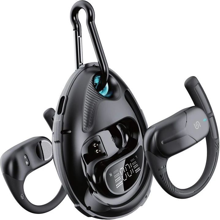 Porodo Octopus Open-Ear Wireless Earbuds with Touch Control, 300mAh Charging Case & 35mAh Earbuds Battery, 5 Hours Play Time, Sweat & Water Resistant, Gaming & Music Mode, Voice Assistant, Ultra Low Latency