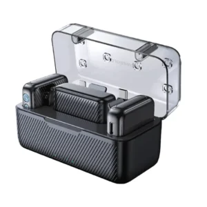 Powerology Dual Microphone Professional Set: Wireless Lavalier Mics with Noise Reduction - Black - Image 7