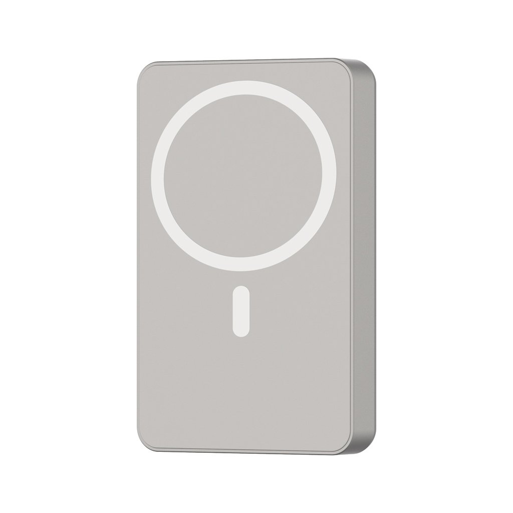 Powerology Magsafe Power Banks, 10000mAh MagSafe Aluminum Power Bank, Compact Design, Simultaneous Charging, Type C Input, PD 20W, Titanium