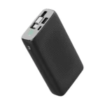 Powerology 20000mAh Retractable Cable Power Bank - Black