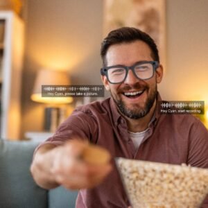 Powerology Paganspo AI Camera Smart Glasses, Up to 10 Hours Playback Time, Dual Silicone Microphones, 4GB Internal Storage, 8MP Camera, Immersive Stereo Audio, Voice Assistant, Real-Time Translation - Image 4